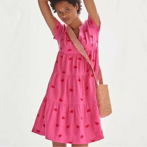 Maeve Embroidered tiered Tunic dress - Picture 1 of 8